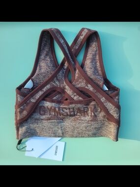 NWT Gymshark Camo Seamless Cross Back Sports Bra Winter Berry XS Medium Support